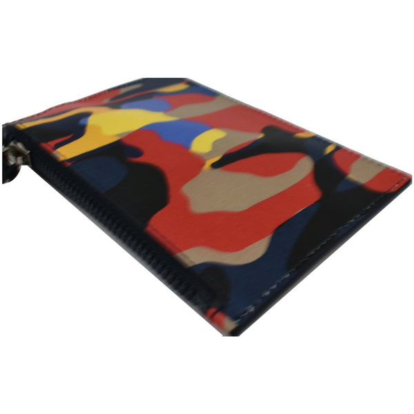 Versace Camo Leather Zip Key Pouch Multicolor | Buy Now