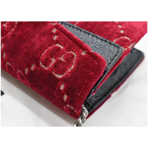 GUCCI Dionysus Super Mini GG Velvet Shoulder Bag Red 476432