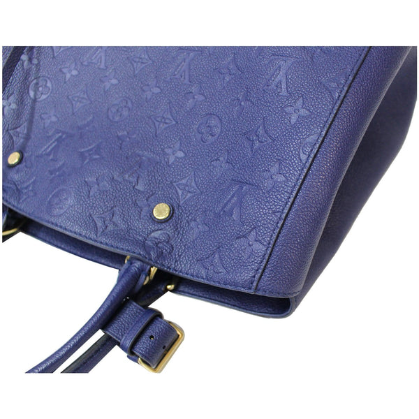 LOUIS VUITTON Montaigne GM Empreinte Leather Tote Bag Blue