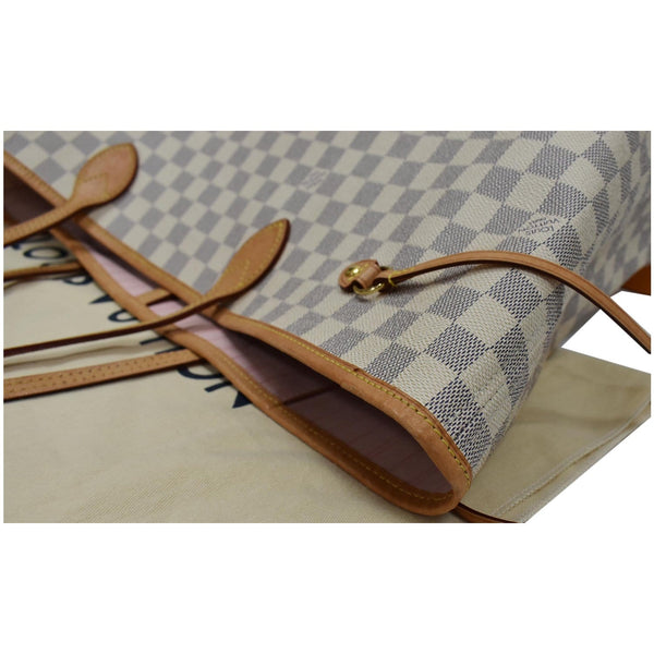 LOUIS VUITTON Neverfull GM Damier Azur Tote Shoulder Bag White
