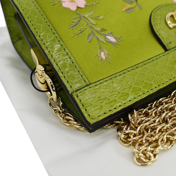 GUCCI Ophidia Silk Embroidered Floral Mini Shoulder Bag Green - Hot Deals