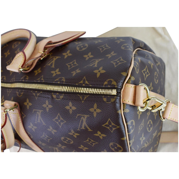 LOUIS VUITTON Keepall 50 Bandouliere Monogram Canvas Travel Bag Brown