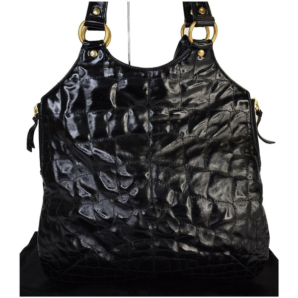 YVES SAINT LAURENT Tribute Embossed Patent Leather Tote Bag Black - Last Call