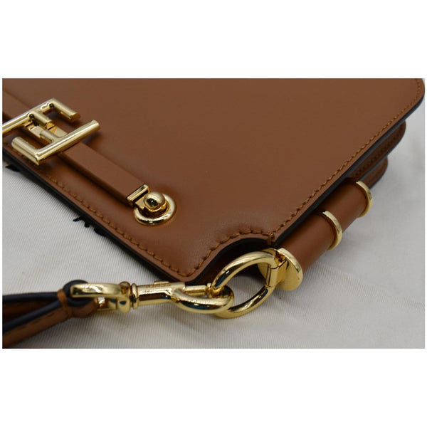 Fendi Touch Leather Shoulder Bag Brown - Dallas Handbags