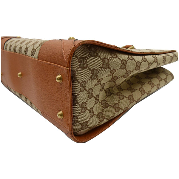 GUCCI Nailhead Medium GG Canvas Monogram Tote Bag Orange 120897