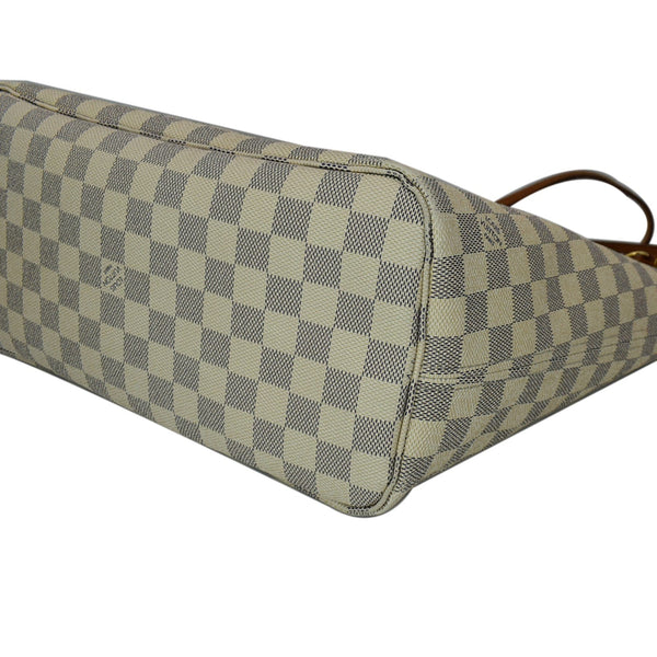 LOUIS VUITTON Neverfull MM Damier Azur Tote Bag Rose Ballerine