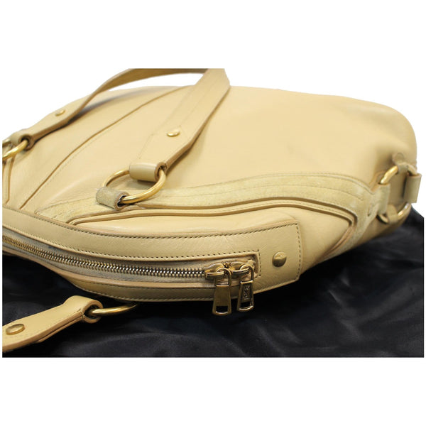YVES SAINT LAURENT Muse Leather Dome Satchel Bag Tan - Final Sale