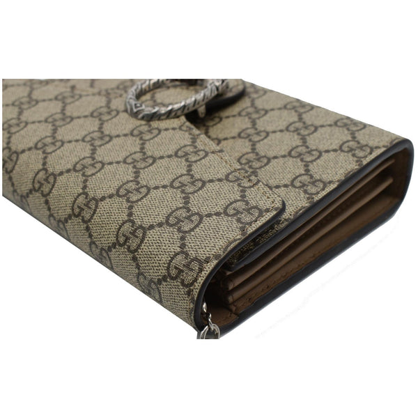 GUCCI Dionysus GG Supreme Crossbody Chain Wallet Beige 401231