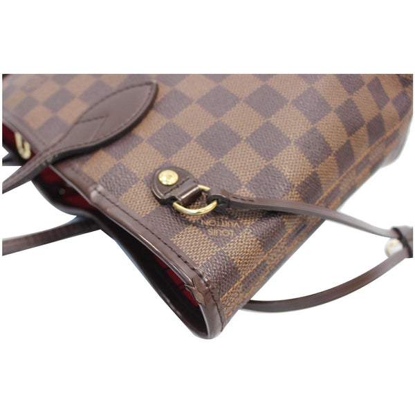 Louis Vuitton Neverfull PM Damier Ebene Tote Bag leather