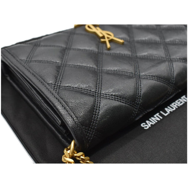 Yves Saint Laurent Becky Quilted Leather Crossbody Wallet black
