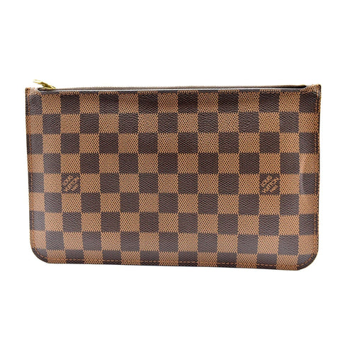 LOUIS VUITTON Pochette Wristlet Pouch Damier Ebene Neverfull MM Brown