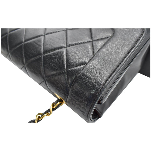 CHANEL Diana Flap Quilted Lambskin Leather Shoulder Bag Black