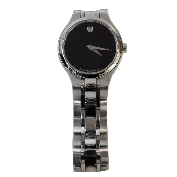 MOVADO Museum Black Dial Stainless Steel Watch Silver 26mm