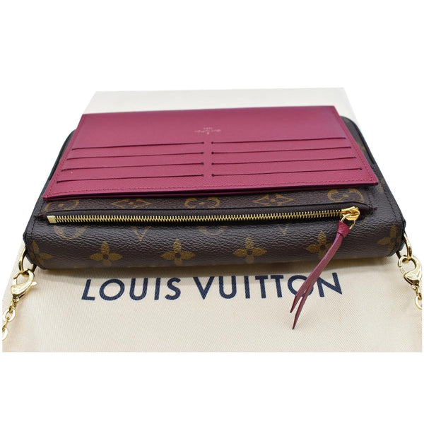 LOUIS VUITTON Felicie Monogram Canvas Pochette Crossbody Bag Brown