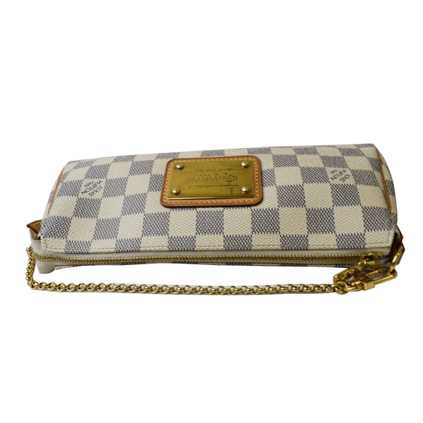 LOUIS VUITTON Pochette Eva Damier Azur Clutch Bag White