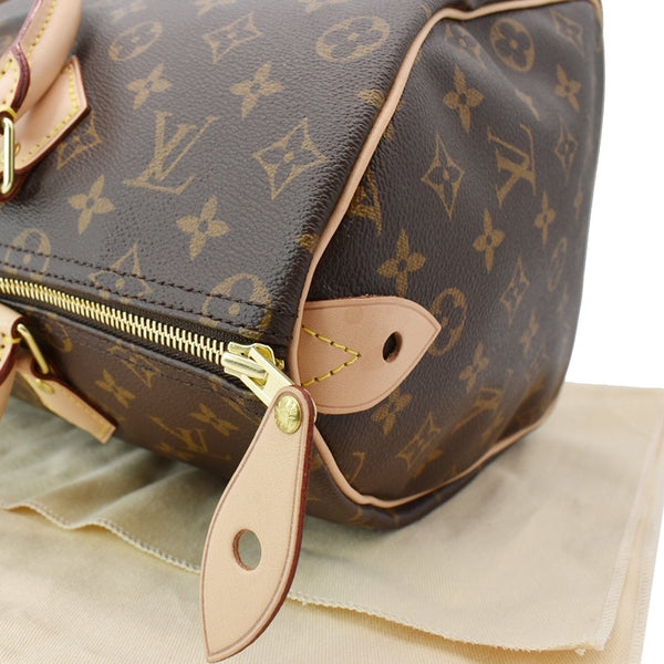 LOUIS VUITTON Speedy 35 Monogram Canvas Satchel Bag Brown