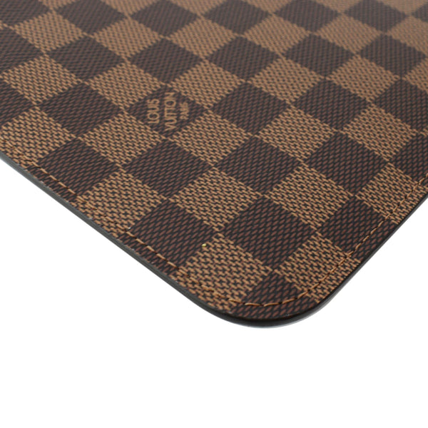 LOUIS VUITTON Neverfull MM Damier Ebene Pochette Wristlet Pouch Brown