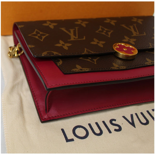 LOUIS VUITTON Monogram Canvas Flore Chain Wallet Fuchsia