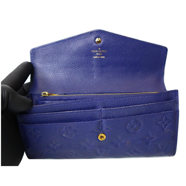 LOUIS VUITTON Curieuse Monogram Empreinte Leather Wallet Blue