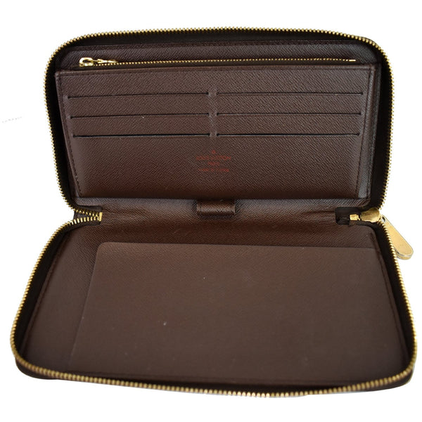 LOUIS VUITTON Zippy Damier Ebene Organizer Wallet Brown