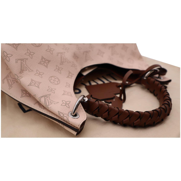 Louis Vuitton Carmel Mahina Leather Hobo Bag - Cream print