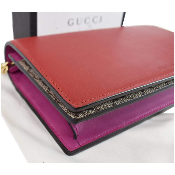 Gucci GG Supreme Chain Wallet Clutch Bag Red For Women - hand pouch