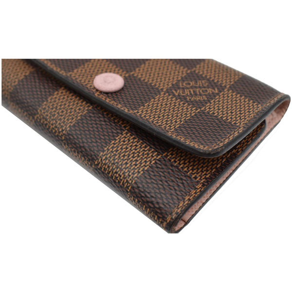 LOUIS VUITTON Damier Ebene 6 Key Holder Rose Ballerine