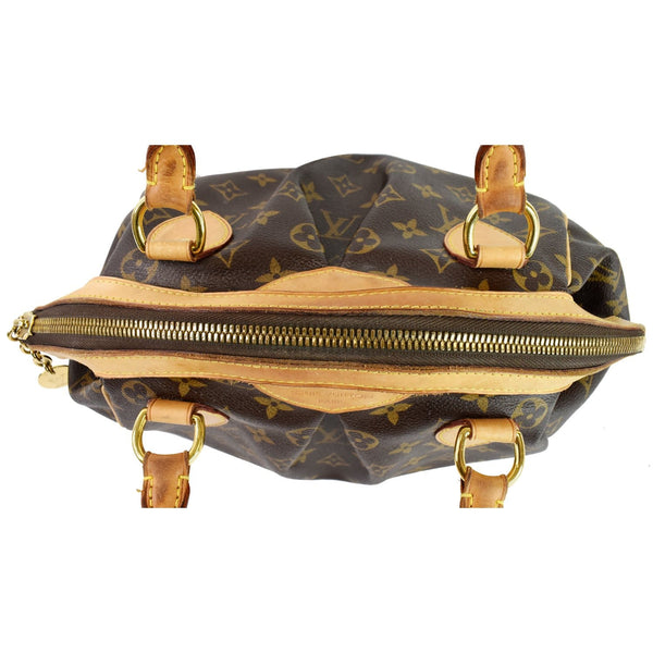 Louis Vuitton Tivoli PM Monogram Canvas Satchel Bag zip closure