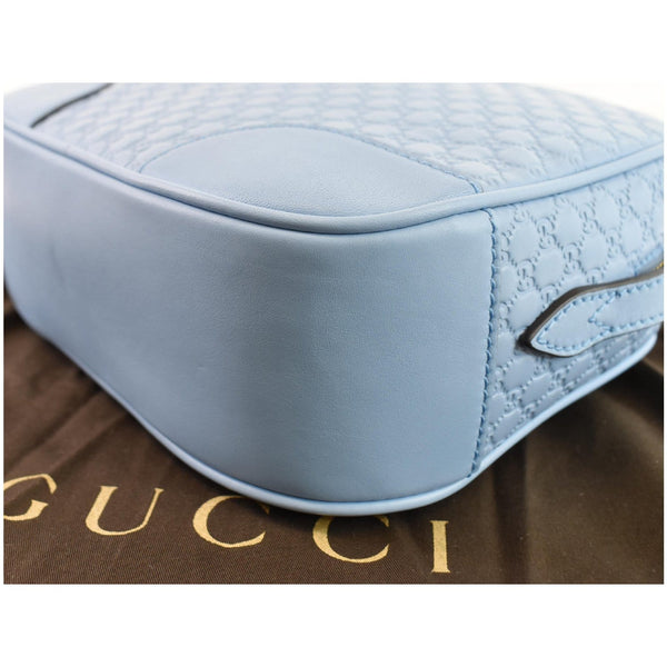 GUCCI Bree Micro GG Guccissima Leather Crossbody Bag Light Blue 449413