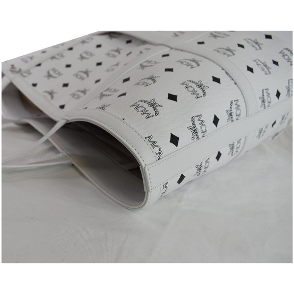 MCM Delmy Shopper Visetos Tote Bag White