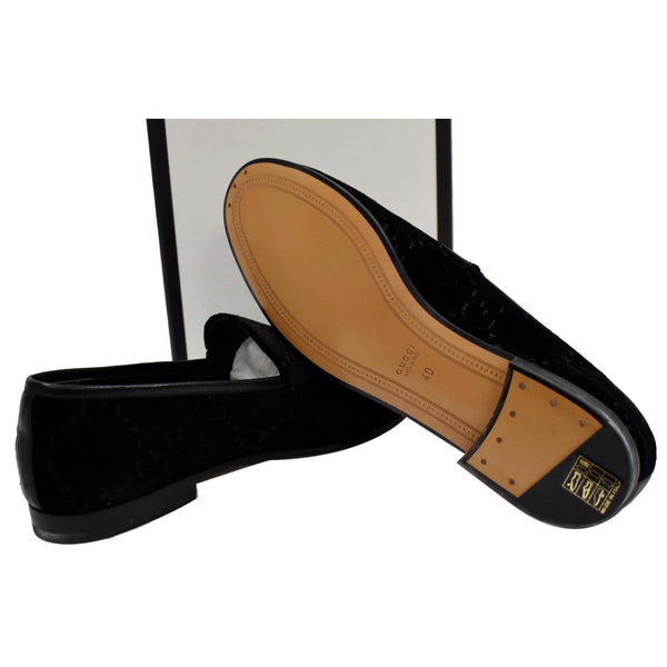 Gucci GG Jordaan Velvet Leather Loafer - bottom preview