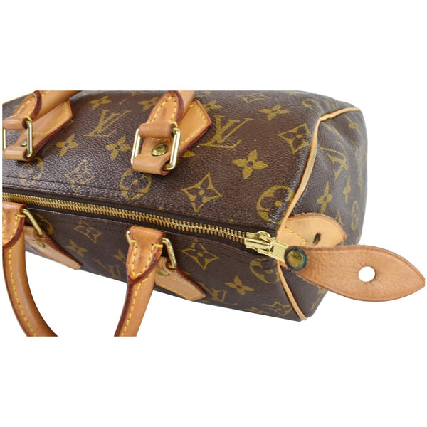 LOUIS VUITTON Speedy 25 Monogram Canvas Satchel Bag Brown