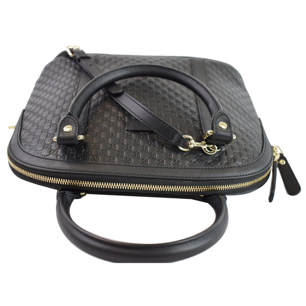 Louis Vuitton Dome Leather Medium Shoulder Bag Black round handles