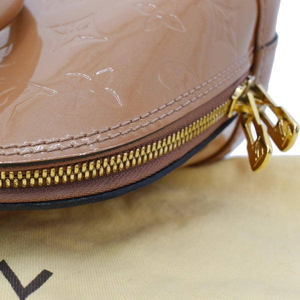 LOUIS VUITTON Alma BB Vernis Leather Satchel Crossbody Bag Tan