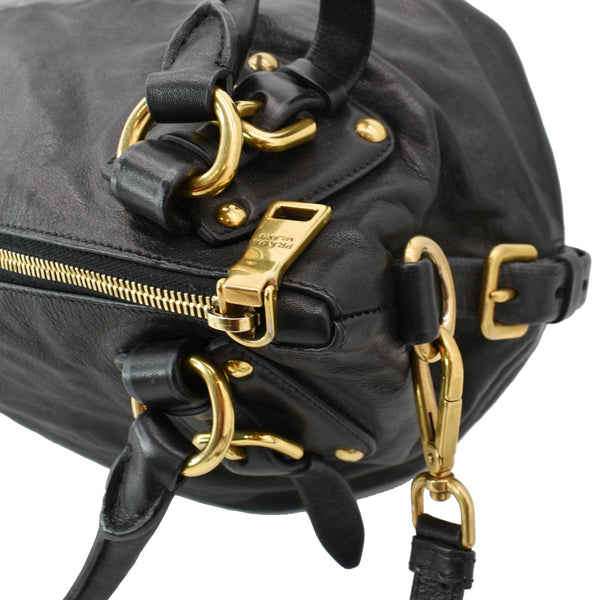 Prada BR4281 Soft Leather Shoulder Bag Black - DDH