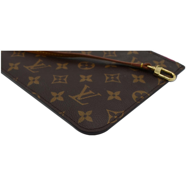 LOUIS VUITTON Neverfull GM Monogram Canvas Pochette Wristlet Pouch Fuchsia