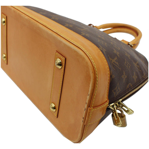 LOUIS VUITTON Alma GM Monogram Canvas Satchel Bag Brown