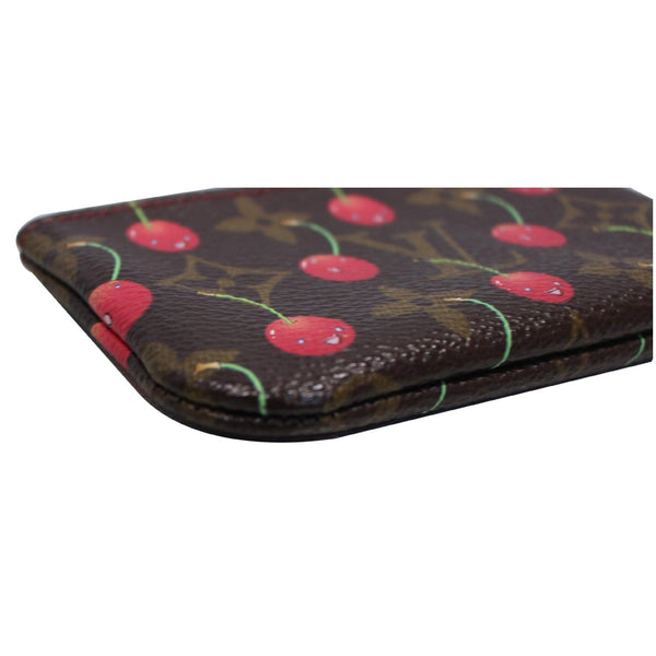 LV Key Coin Pouch Cerises Cherry Monogram seams
