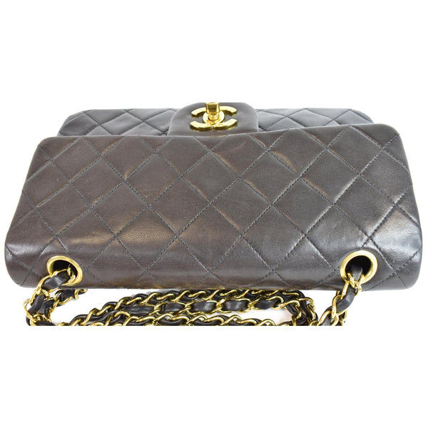 Chanel Vintage Double Flap Leather Shoulder Bag Black