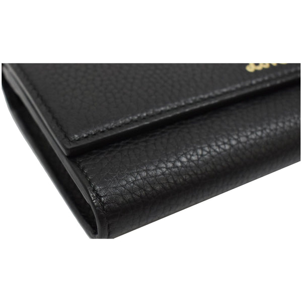 GUCCI Animalier Bee Blind For Love Leather Wallet Black 454070