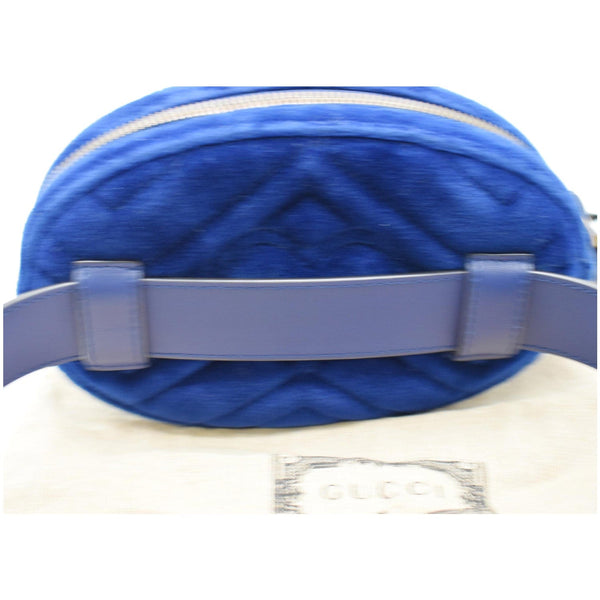 GUCCI GG Marmont Matelasse Velvet Belt Bag Blue 476434