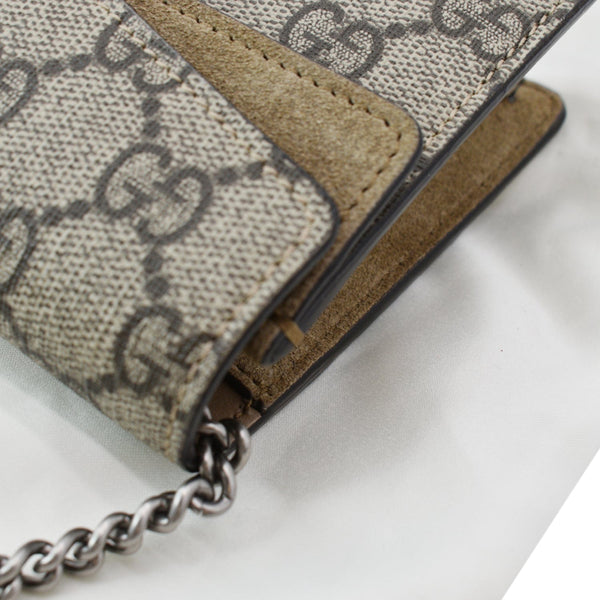 GUCCI Dionysus Super Mini GG Supreme Canvas Crossbody Bag Taupe 476432