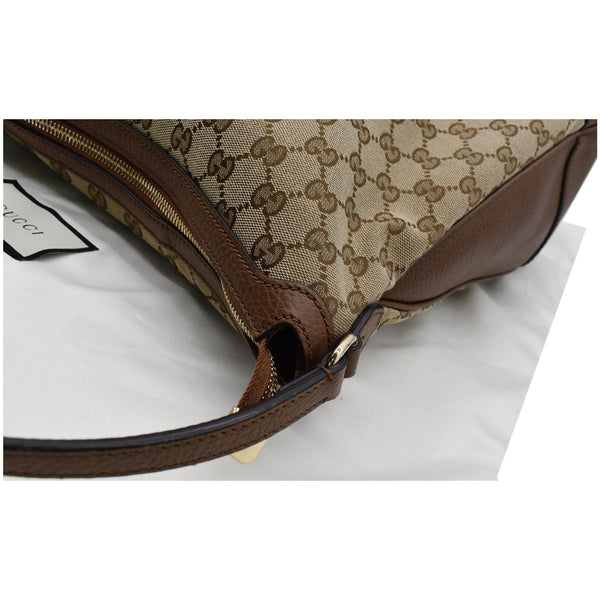 GUCCI Large Bree GG Canvas Hobo Bag Brown 449244