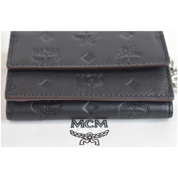 MCM Mini Klara Monogram Leather Tri-Fold View