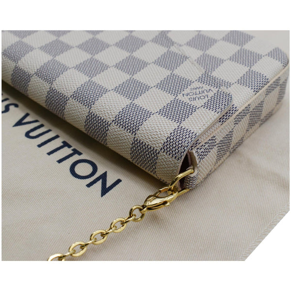 LOUIS VUITTON Felicie Pochette Damier Azur Crossbody Bag White
