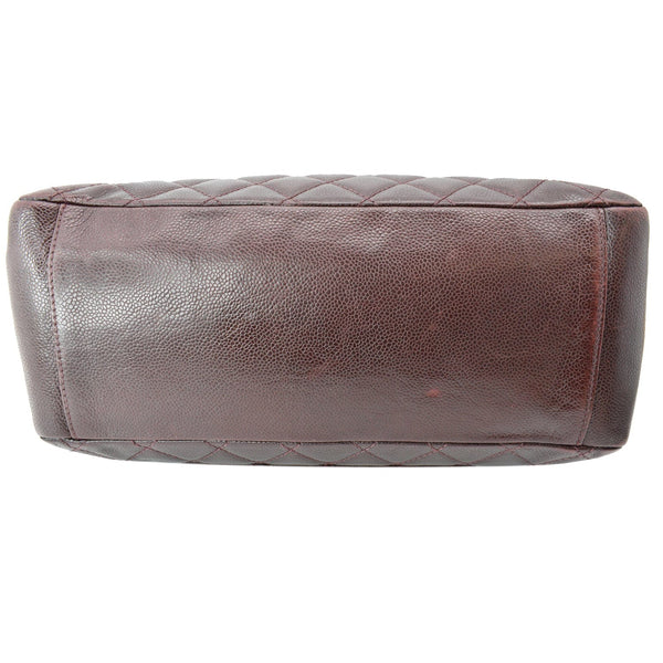 CHANEL Grand Shopping GST Caviar Leather Tote Bag Maroon