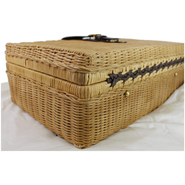 Gucci Neutral Wicker Suitcase Handbag - Tan Color | available on discount