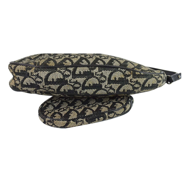 CHRISTIAN DIOR Mini Saddle Monogram Pochette Shoulder Bag Black