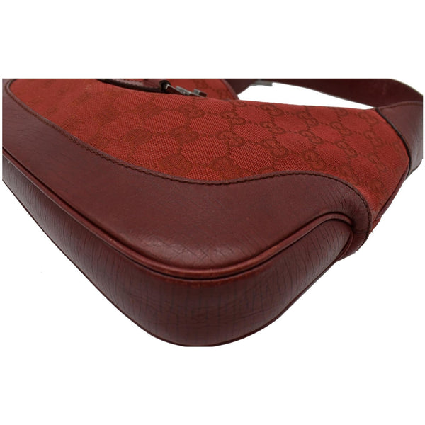 Gucci Jackie Vintage GG Canvas Leather Hobo Bag Red