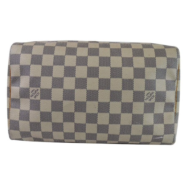 Louis Vuitton Speedy 25 Damier Azur Satchel Bag - flat bottom view